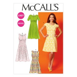 6958 MCCALLS EASY SHORT SLEEVES, SLEEVELESS TUCK DRESS PATTERN 18W-24W